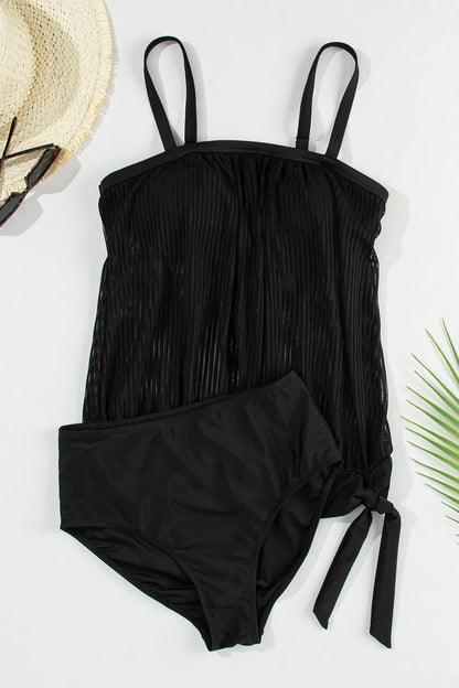 Hazel Blues® |  Square Neck Spaghetti Strap Tankini Set
