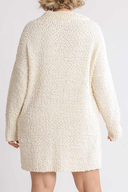 Hazel Blues® | Umgee High Low Long Sleeve Boucle Sweater Dress