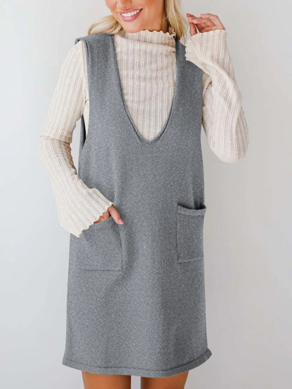 Hazel Blues® |  Sleeveless Knit Dress with Pockets