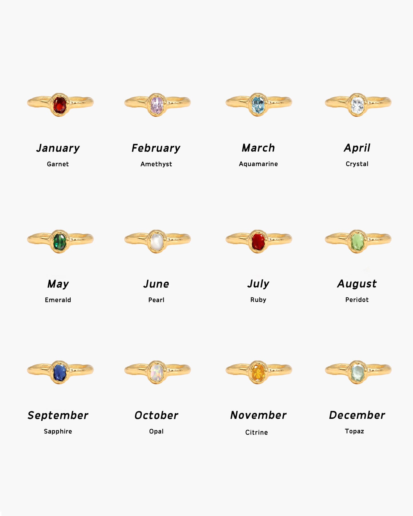 Birthstone Ring in Gold - October