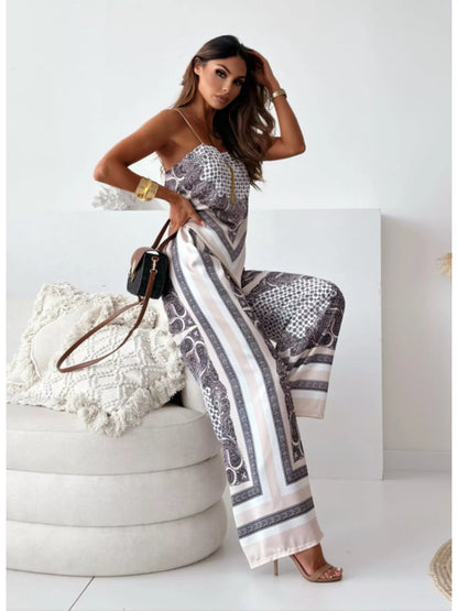 Hazel Blues® |  Tie Back Printed Cami and Pants Set