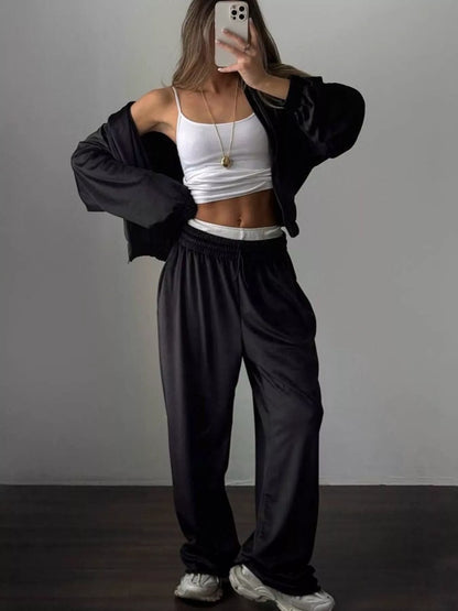 Hazel Blues® |  Zip Up Long Sleeve Outerwear and Pants Set
