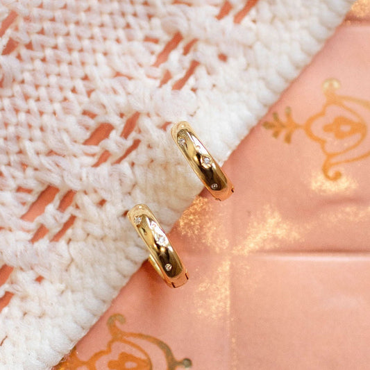 Charli Diamond Dot Hoop Earrings