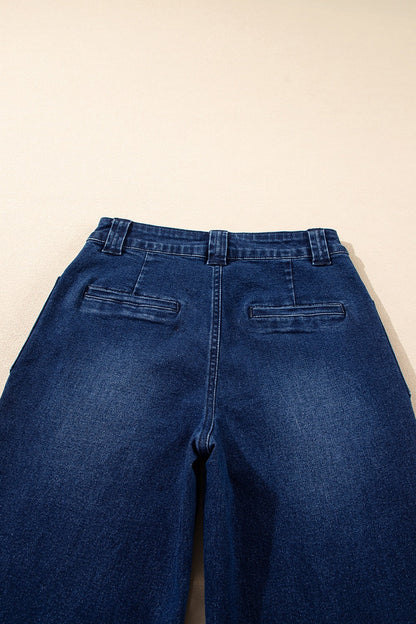 Hazel Blues® |  Straight Leg Mid-Rise Shift Jeans