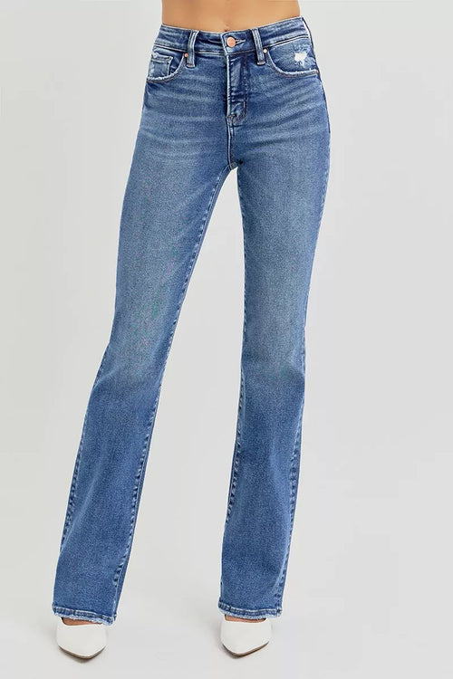 Hazel Blues® | RISEN Tummy Control High Rise Straight Jeans