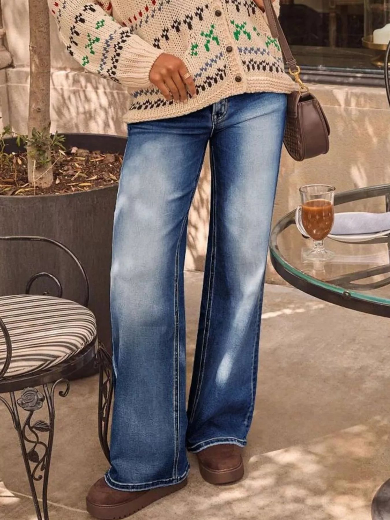 Hazel Blues® |  Washed Wide Leg Jeans