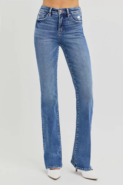 Hazel Blues® | RISEN Tummy Control High Rise Straight Jeans