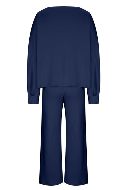 Hazel Blues® |  Round Neck Long Sleeve Top and Pants Set