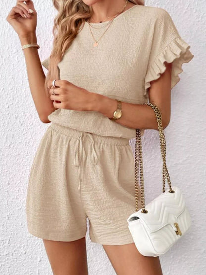 Hazel Blues® |  Round Neck Tee and Shorts Set