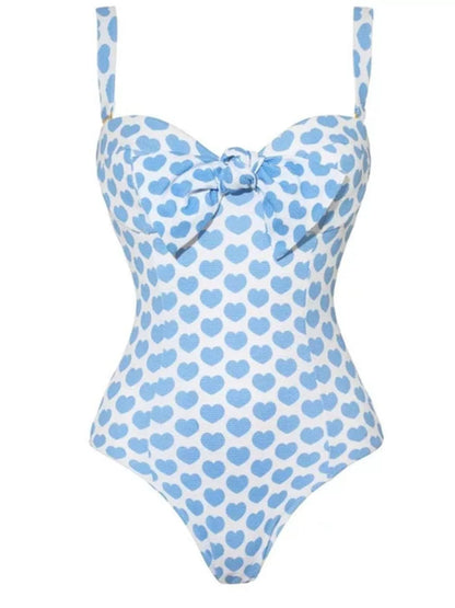 Hazel Blues® |  Printed One-Piece Swimwear and Skirt Set