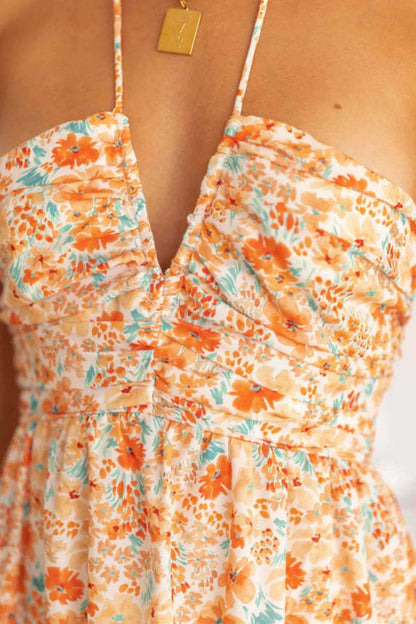 Hazel Blues® |  Tiered Halter Neck Printed Cami Dress