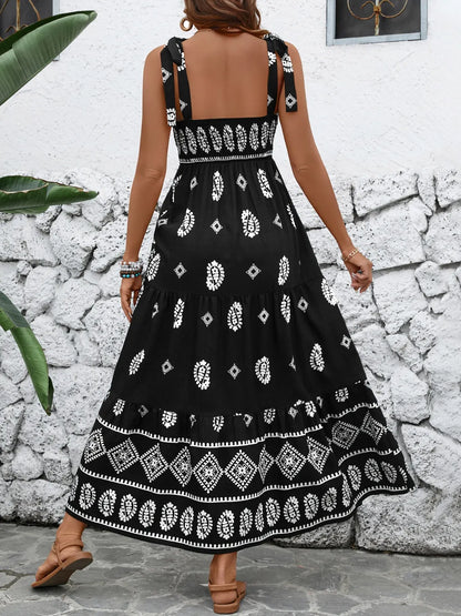 Hazel Blues® |  Printed Square Neck Maxi Cami Dress
