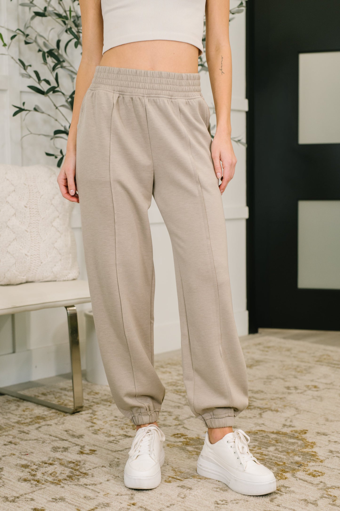 Hazel Blues® |  Every Second, Every Hour Jogger Bottoms in Ash Mocha