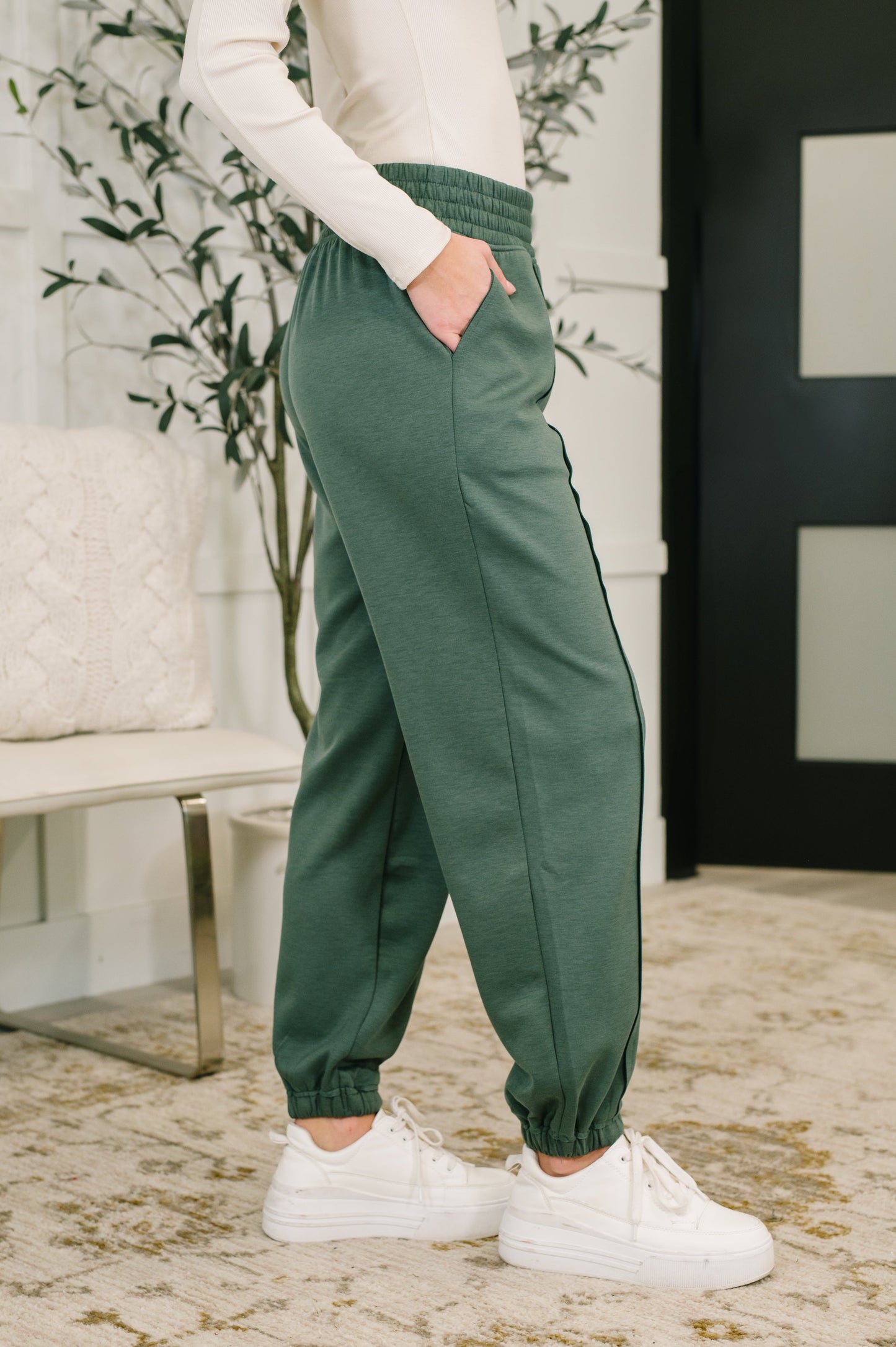 Hazel Blues® |  Every Second, Every Hour Jogger Bottoms in Dark Forest