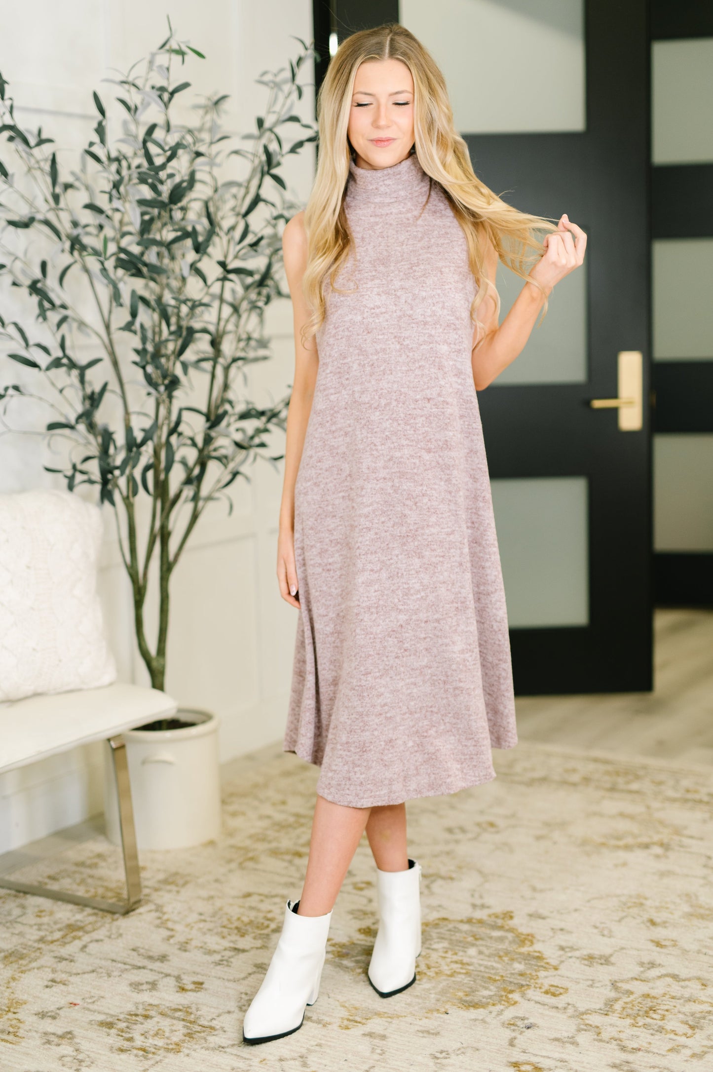Hazel Blues® |  Glam Dress and Cardigan Set in Wine
