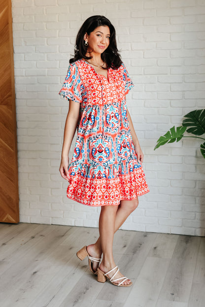 Hazel Blues® |  Journey On Mixed Print Dress