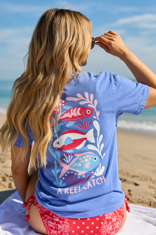 A Reel Catch Blue Comfort Colors Graphic Tee