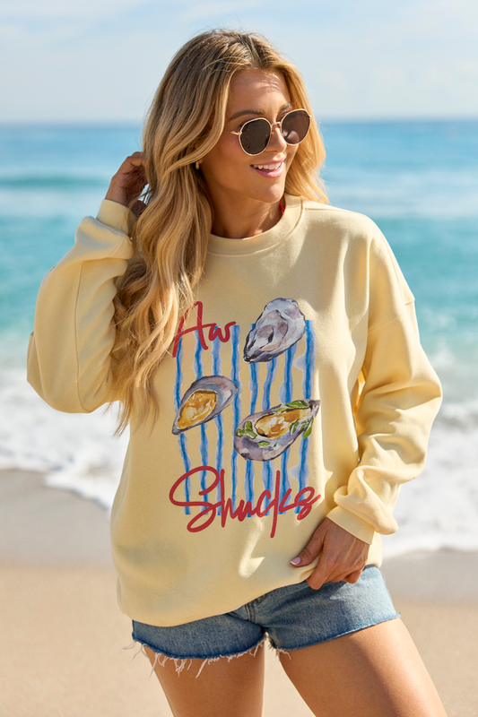 Aw Shucks Yellow Graphic Sweatshirt