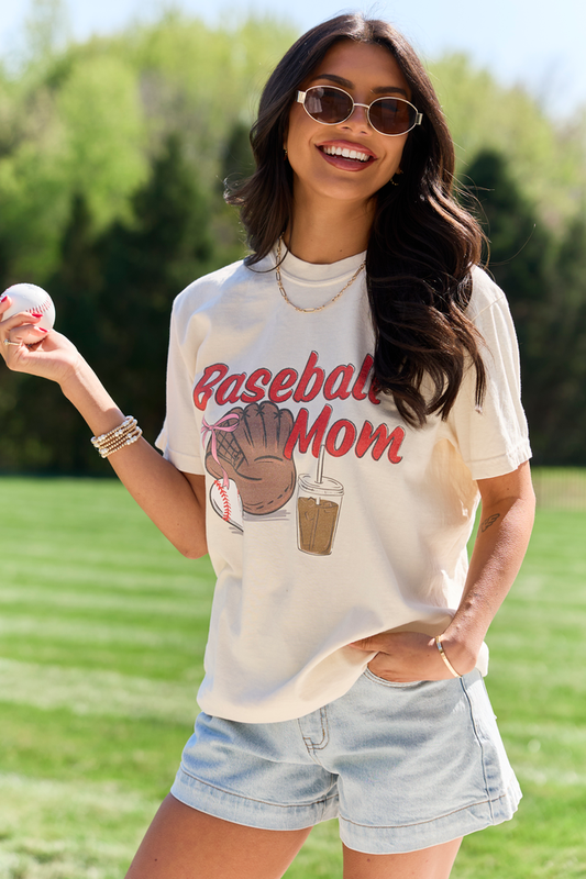 Baseball Mom Ivory Comfort Colors Graphic Tee