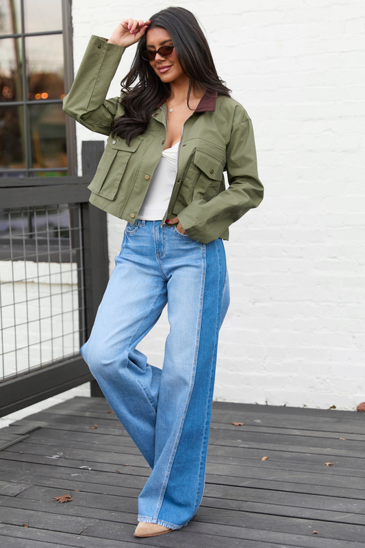 Aubrey Mixed Paneled Jeans FINAL SALE