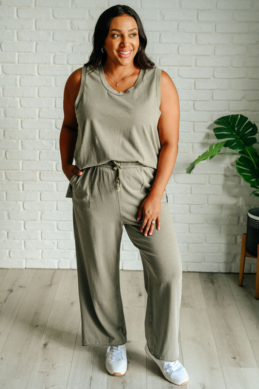 Hazel Blues® |  Taking It Easy Tank and Pants Set in Palm Forest