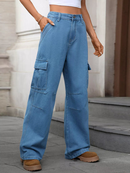 Hazel Blues® |  Relaxed Fit Cargo Jeans