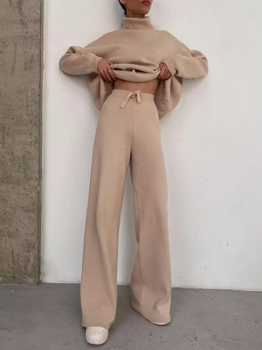 Hazel Blues® | Turtleneck Long Sleeve Top and Pants Sweater Set