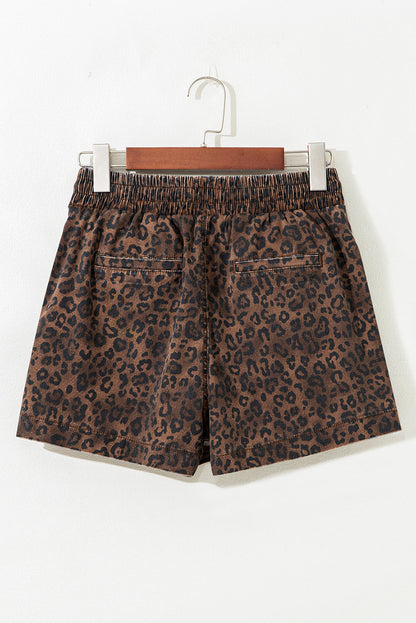 Hazel Blues® |  Wild Side Shorts | Leopard Denim Shorts