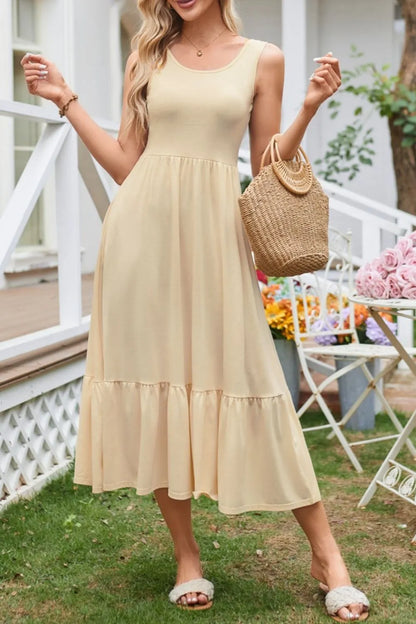 Hazel Blues® |  Round Neck Wide Strap Tank Dress