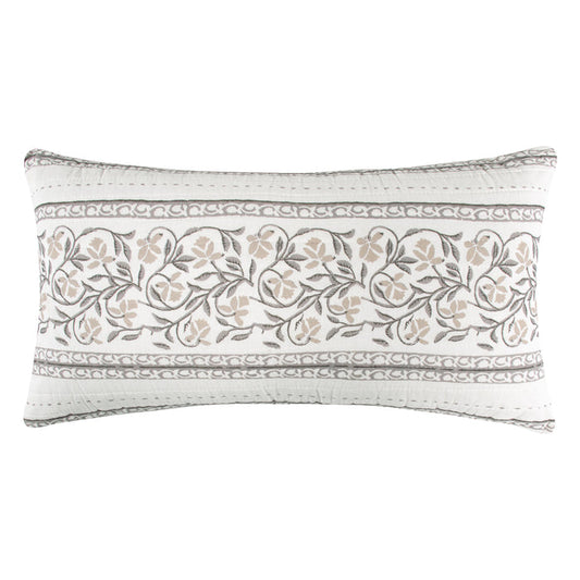 Levtex Home Adare Taupe Quilted Rectangle Pillow Decorative Pillows