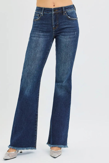 Hazel Blues® | RISEN Tummy Control Mid Rise Flare Jeans