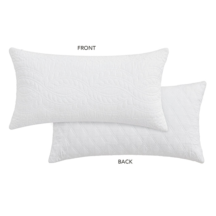 Levtex Home Ballou Bright White Rectangular Pillow Decorative Pillows