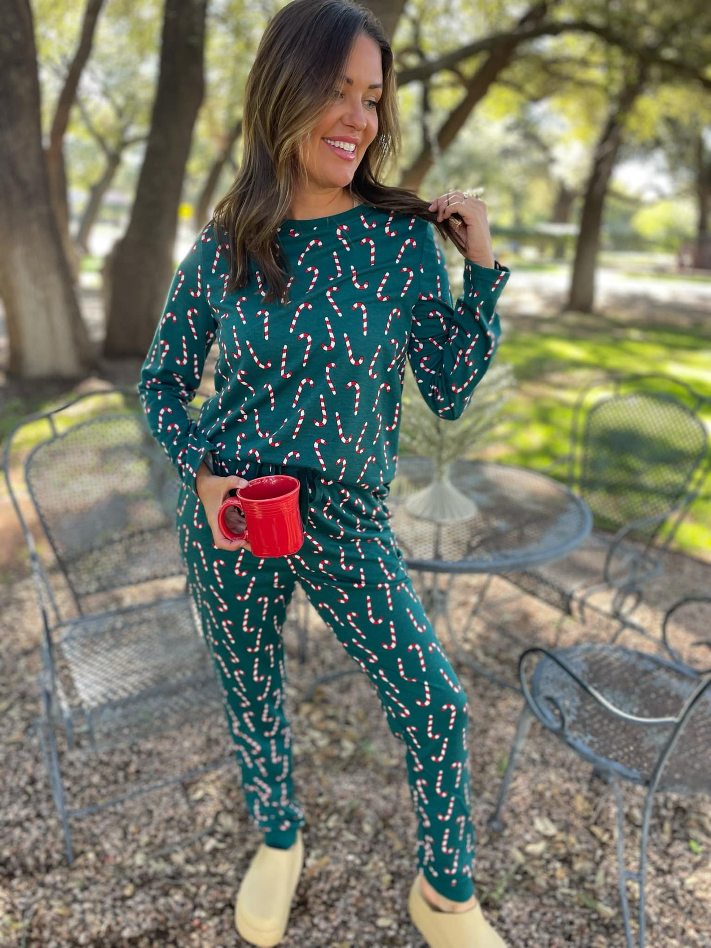 Hazel Blues® |  PREORDER: Candy Cane Pajama Pants Set