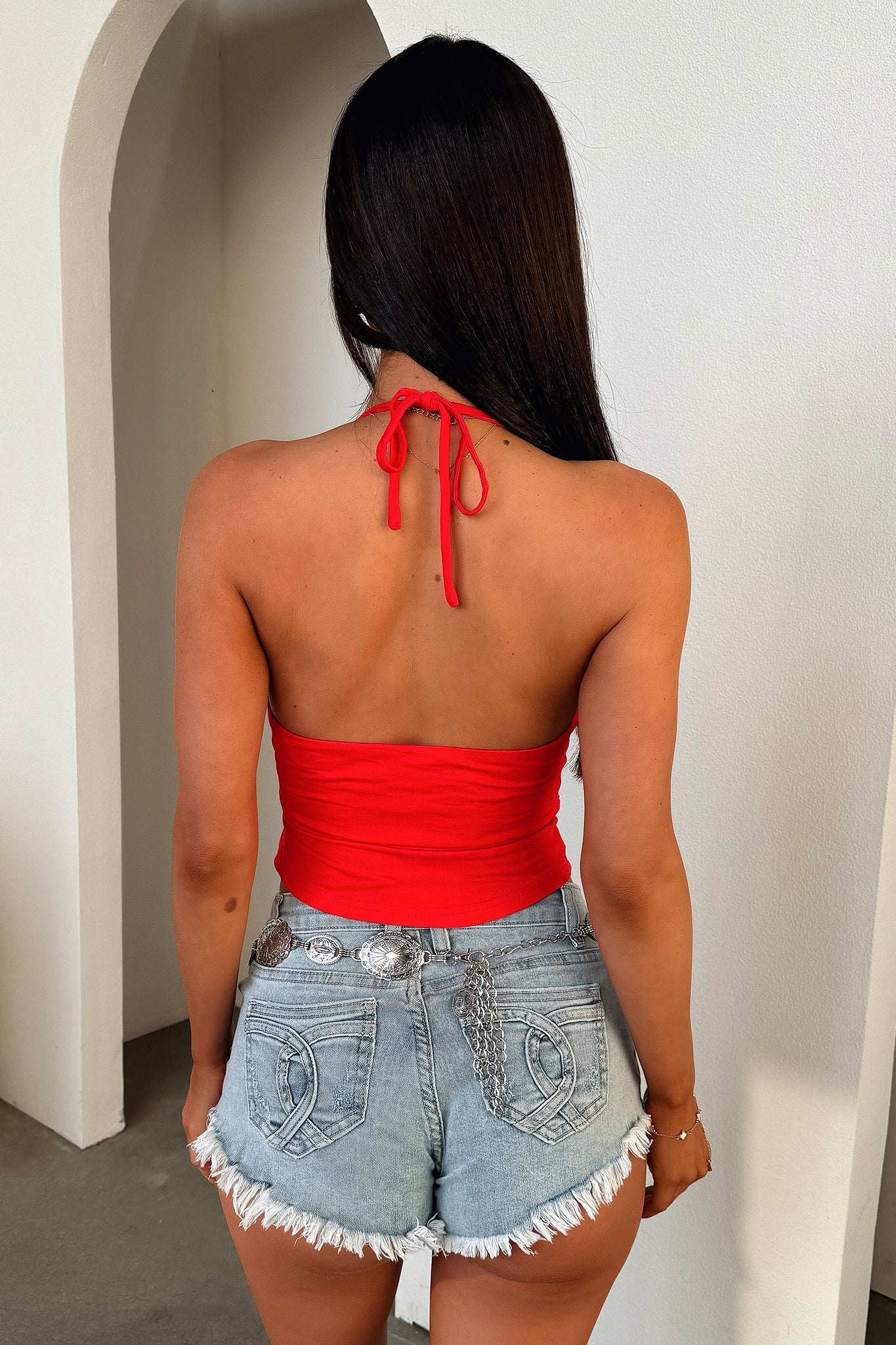 Calison Halter Crop - Red