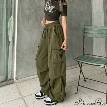 Casual Straight Wide Leg Pockets Joggers Trousers
