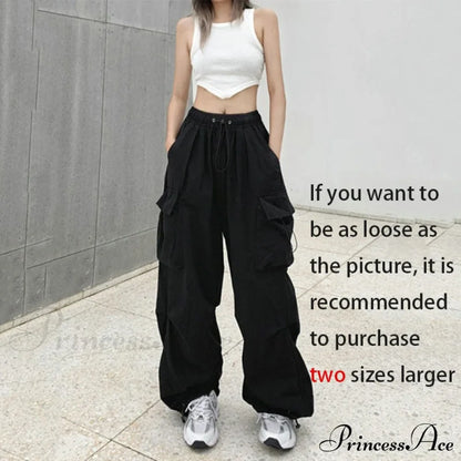 Casual Straight Wide Leg Pockets Joggers Trousers
