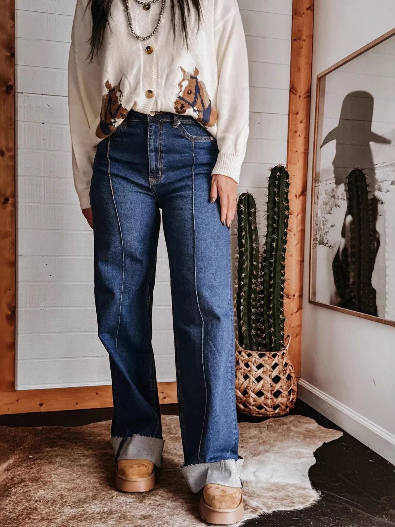Hazel Blues® |  High-Waisted Wide Leg Jeans
