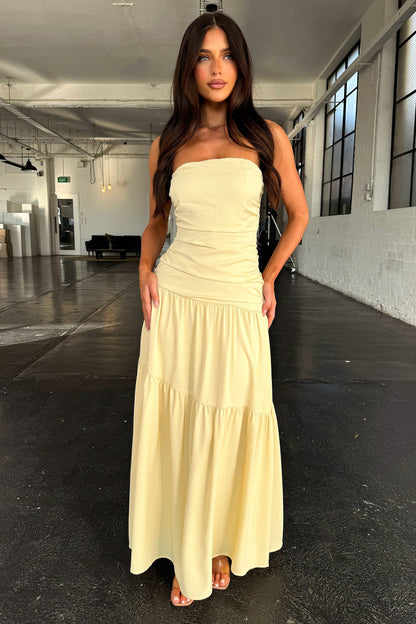 Charlotte Strapless Maxi Dress - Yellow