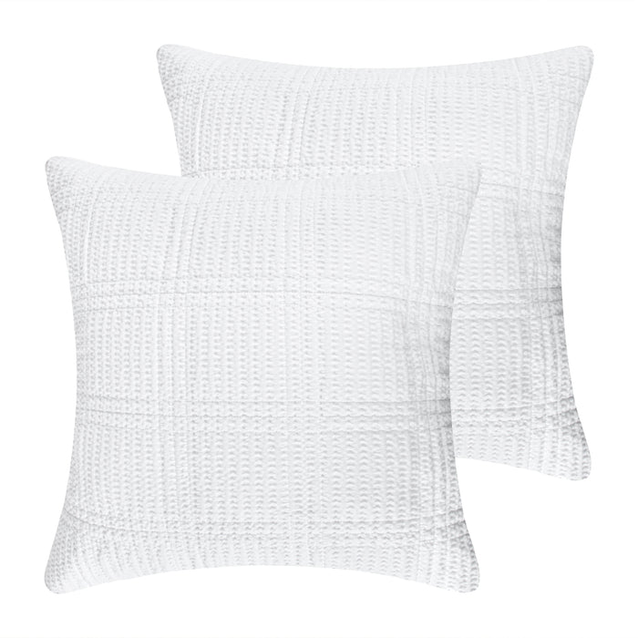 Levtex Home Cloud Waffle Quilted Euro Sham Set of 2 Euro Shams