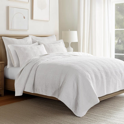 Levtex Home Cloud Waffle Quilted Euro Sham Set of 2 Euro Shams