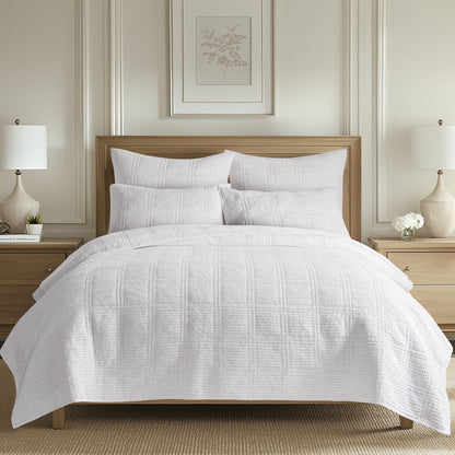 Levtex Home Cloud Waffle Quilted Euro Sham Set of 2 Euro Shams