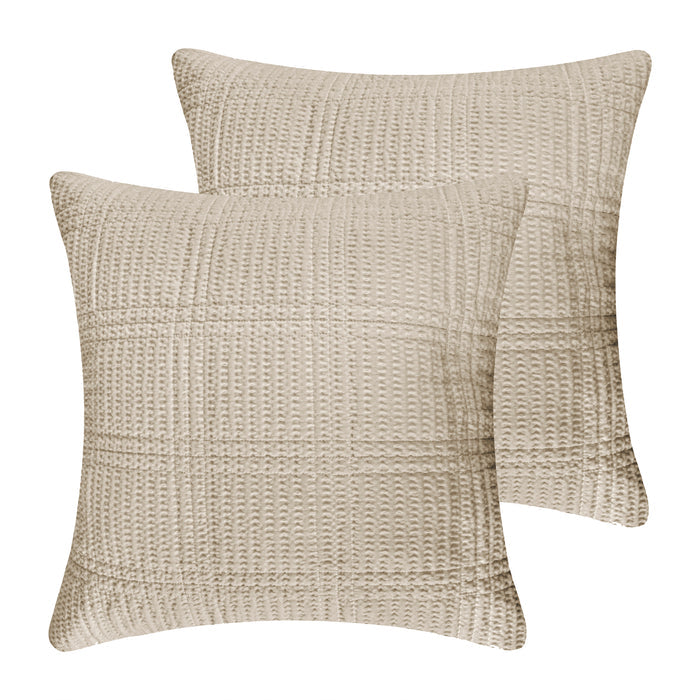 Levtex Home Cloud Waffle Quilted Euro Sham Set of 2 Euro Shams