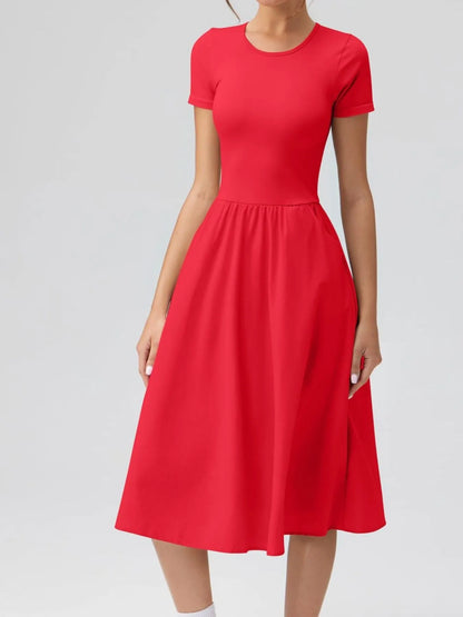 Hazel Blues® |  Round Neck Short Sleeve Dress