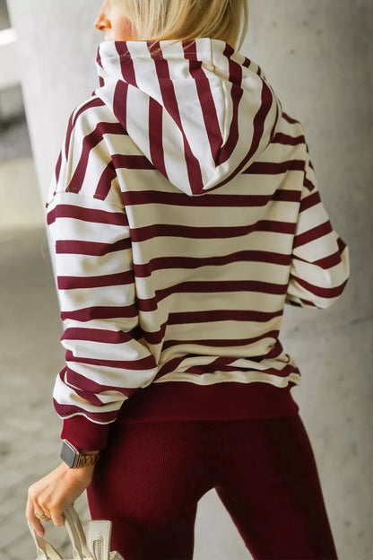 Hazel Blues® |  Striped Long Sleeve Hoodie & Leggings Set
