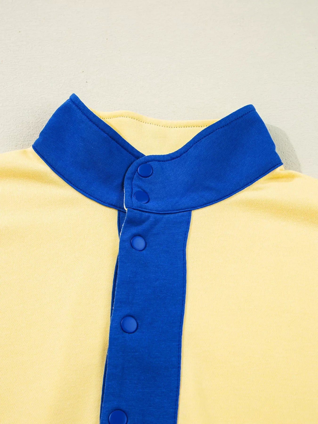 Hazel Blues® |  Color Block Patchwork Half Button Top and Shorts 2pcs Set