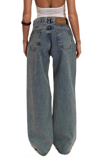 Vintage Splice Sheer Texture Jeans