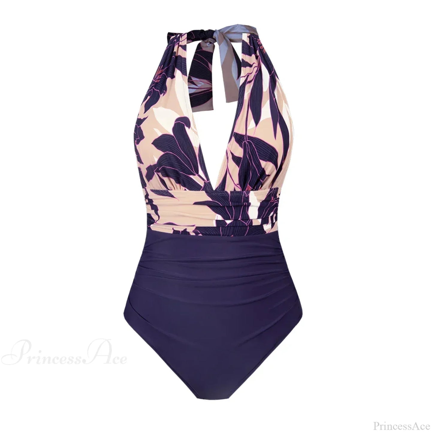 Deep V-neck Halter Backless One Piece Set