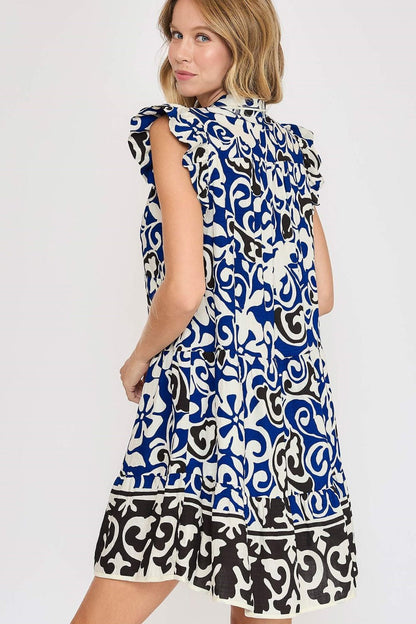 Hazel Blues® |  Umgee Floral Ruffled Cap Sleeve Tiered Dress