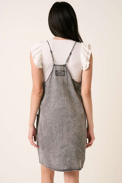 Hazel Blues® |  Mittoshop Washed Patch Pocket Mini Cami Denim Dress