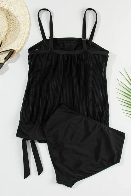 Hazel Blues® |  Square Neck Spaghetti Strap Tankini Set